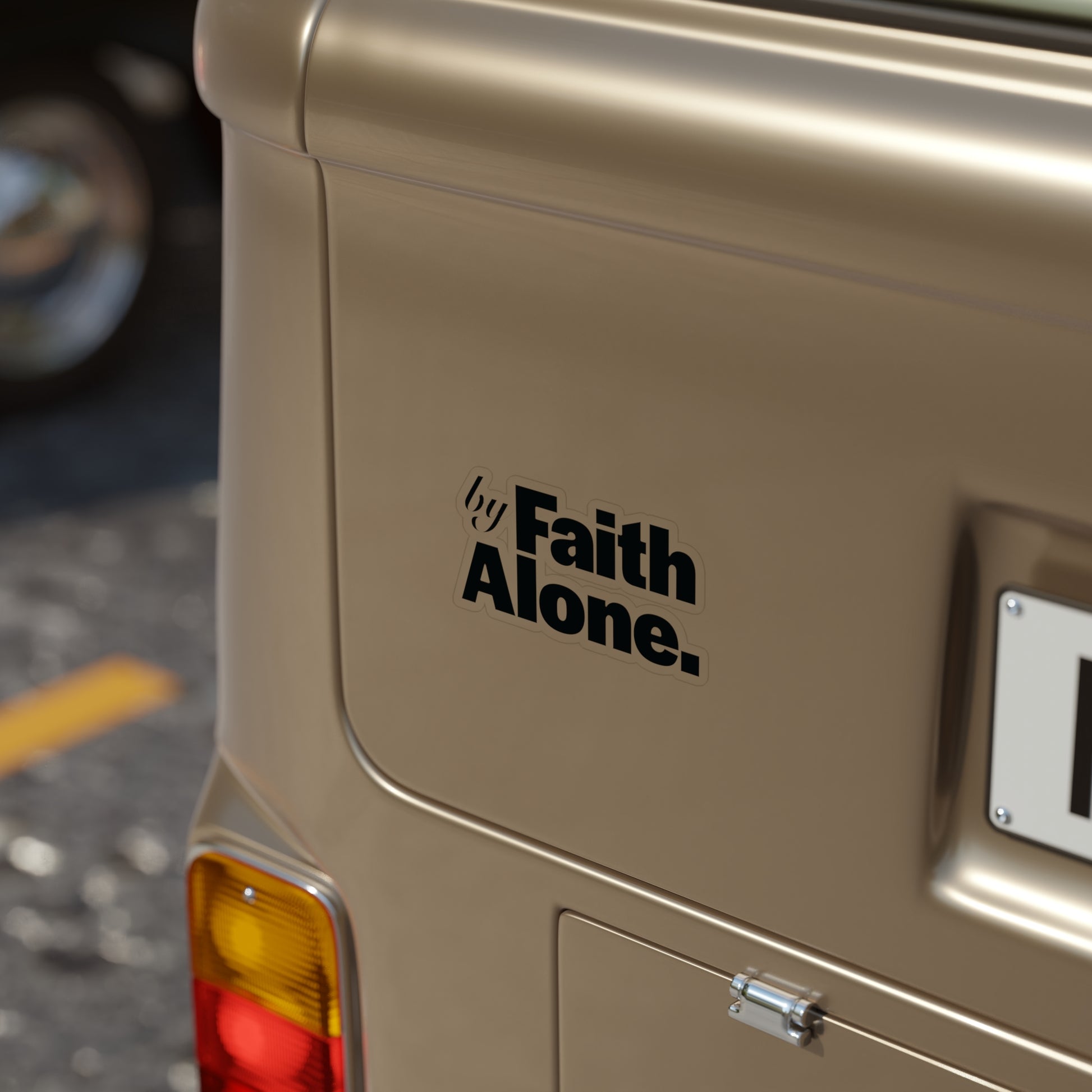 Faith Alone Sticker — Clear Die-Cut Outdoor Vinyl