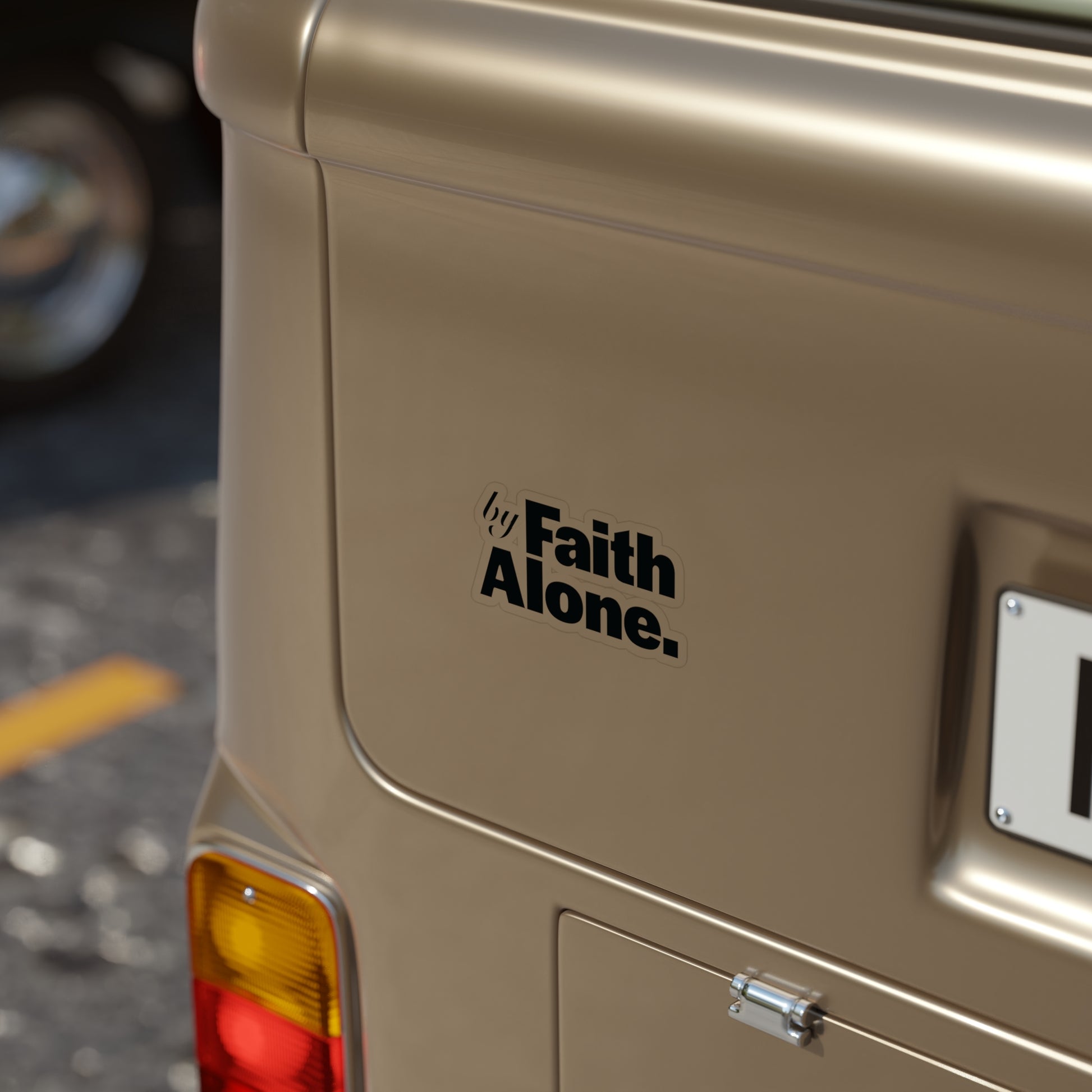 Faith Alone Sticker — Clear Die-Cut Outdoor Vinyl